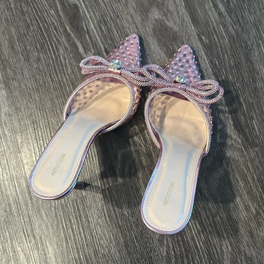 Pink slipper heels size 7